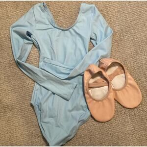 Ballet Class Ready! LOT Balera Leotard (Sz SC) Shoes (Sz 1ML) & Tights Dancewear